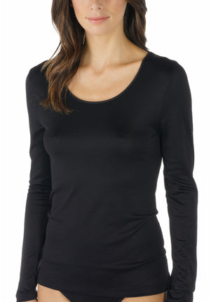 Mey Bodywear dames t-shirt emotion lange mouw 56202 – Zwart