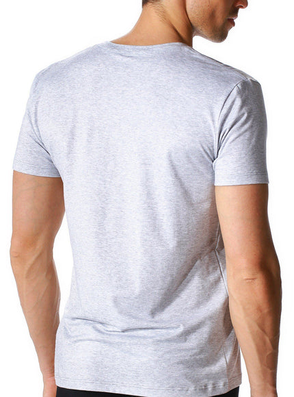 Mey Bodywear dry cotton shirt 46507 – light grey melange, op model