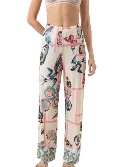 Mey Dames lounge broek Serie Fragmented Garden 1220123 1737 almond milk
