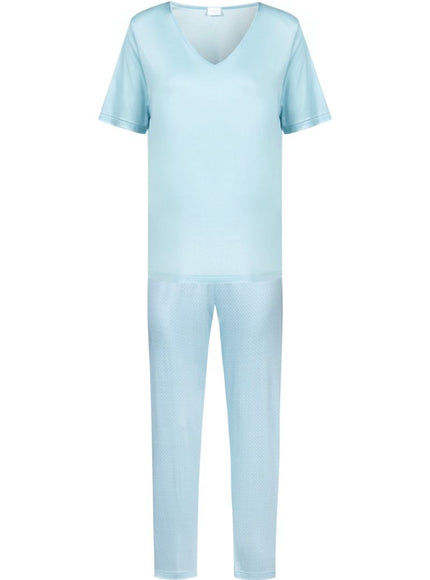 Mey Bodywear Mey dames Pyjama 7/8 broek 1240053 1266 blue paradies – voorkant