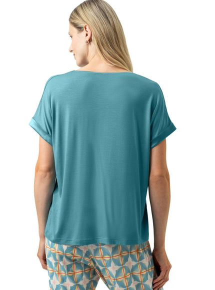 Mey Dames T-shirt Serie Pure Chic 1210103 1748 teal dream