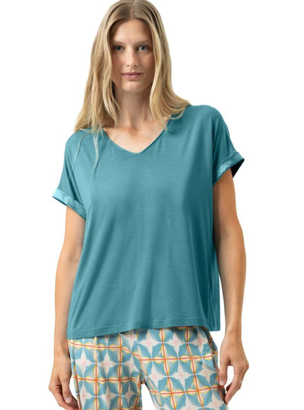 Mey Dames T-shirt Serie Pure Chic 1210103 1748 teal dream