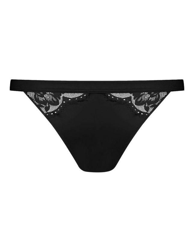Mey Bodywear Mey dames Tanga Serie Poetry Vogue 79271 3 zwart – voorkant