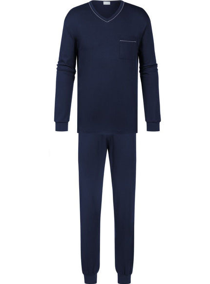 Mey Bodywear Mey heren pyjama 2240051 668 yacht blue – voorkant