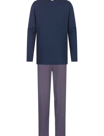 Mey Heren Pyjama Serie Red Tile 2240003 668 yacht blue