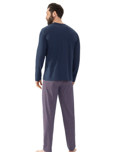 Mey Heren Pyjama Serie Red Tile 2240003 668 yacht blue