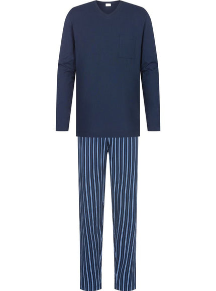 Mey Heren Pyjama Serie Straight 2240000 668 yacht blue