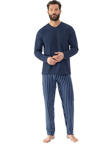 Mey Heren Pyjama Serie Straight 2240000 668 yacht blue
