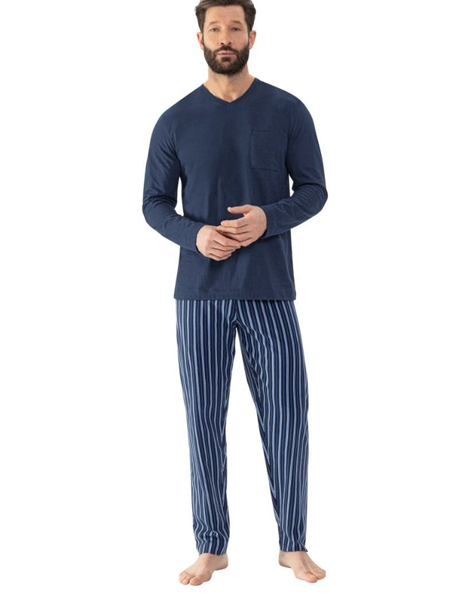 Mey Heren Pyjama Serie Straight 2240000 668 yacht blue