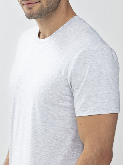 Mey Bodywear Mey heren T-shirt Crew Neck 46502 – light grey melange, op model