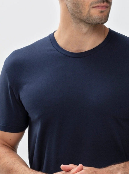 Mey Bodywear Mey heren T-shirt Crew Neck 46502 – yacht blue, op model
