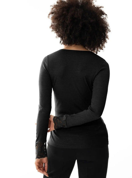 Mey T-shirt long sleeve Serie Wool Love kant 66015