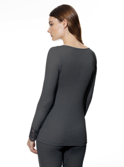 Mey T-shirt long sleeve Serie Wool Love kant 66015