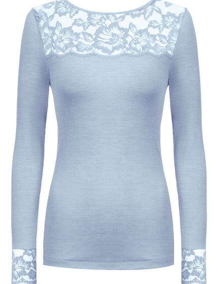 Mey Bodywear Mey T-shirt long sleeve Serie Wool Love kant 66015 – polar wind