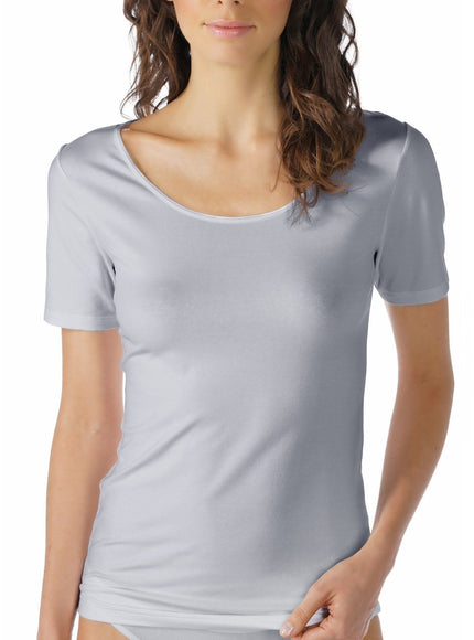 Mey Bodywear Mey T-shirt met korte mouwen Cotton Pure 26500 – light grey melange