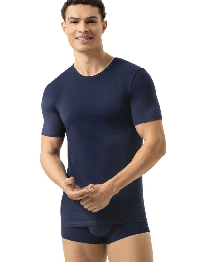 Mey Heren T- shirt dry cotton 46002 – yacht blue, op model