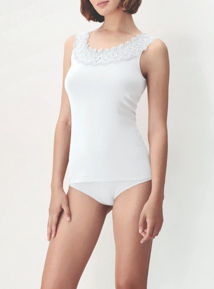 Oroblu Cotton Lace Top VOBT67585 – op model