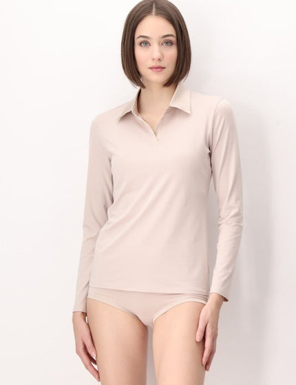Oroblu Perfect Line Cotton Polo Shirt VOBT01677 – Sand - HW24