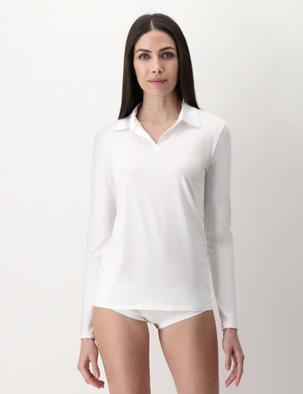 Oroblu Perfect Line Cotton Polo Shirt VOBT01677 – White