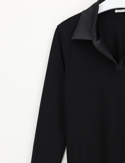 Oroblu Perfect Line Cotton Polo Shirt VOBT01677 – Black