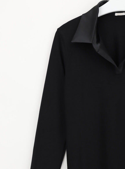 Oroblu Perfect Line Cotton Polo Shirt VOBT01677 – Black