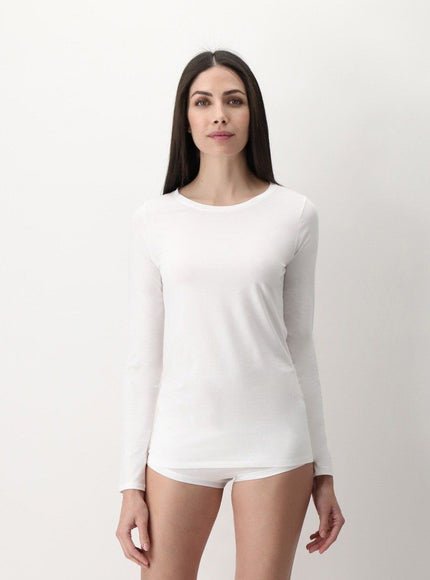 Oroblu Perfect Line Cotton T-Shirt Long VOBT01676 – White