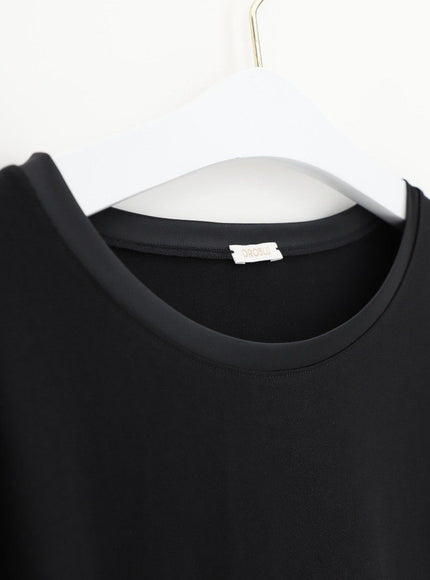 Oroblu Perfect Line Cotton T-Shirt Long VOBT01676 – Black, detail