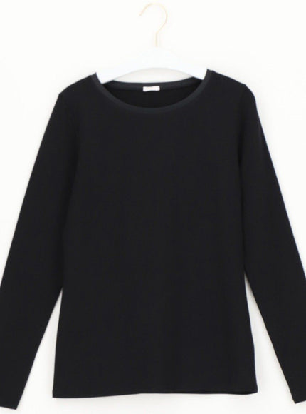 Oroblu Perfect Line Cotton T-Shirt Long VOBT01676 – Black, voorkant