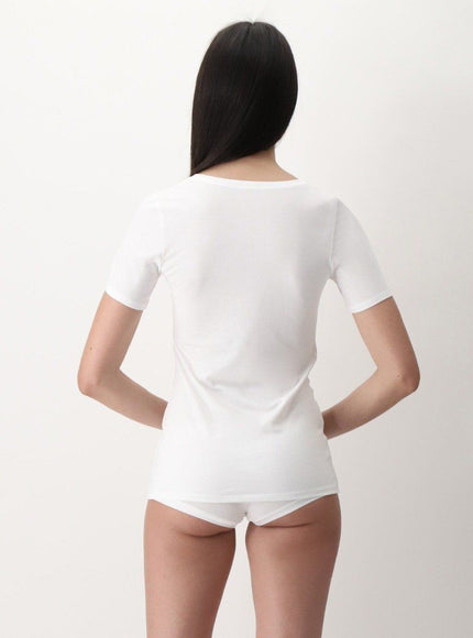 Oroblu Perfect Line Cotton - T-Shirt VOBT016 VOBT01675 – White, op model