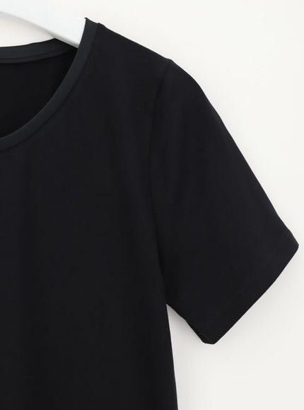 Oroblu Perfect Line Cotton - T-Shirt VOBT016 VOBT01675 – Black, detail