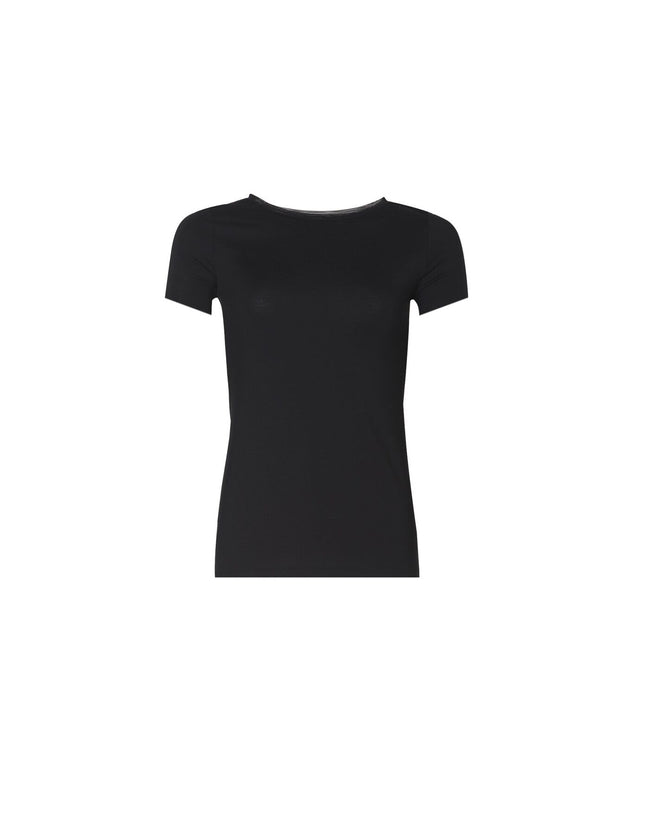 Oroblu Perfect Line T-Shirt Short Sleeves VOBT0159 VOBT01593 – Black, voorkant