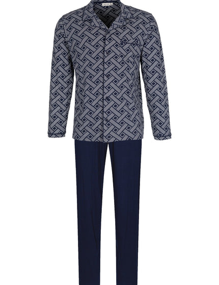 Pastunette for Men heren doorknoop pyjama 122262-514-2 520 dark blue