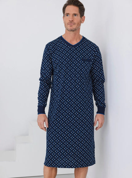 Pastunette for Men heren nachthemd 112262-516-1 520 dark blue