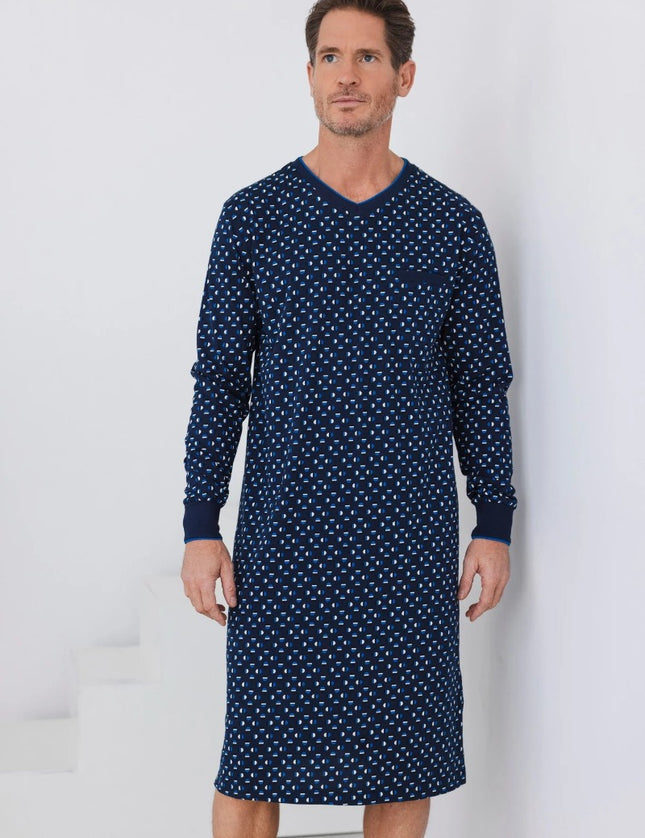 Pastunette for Men heren nachthemd 112262-516-1 520 dark blue