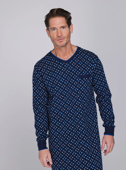Pastunette for Men heren nachthemd 112262-516-1 520 dark blue