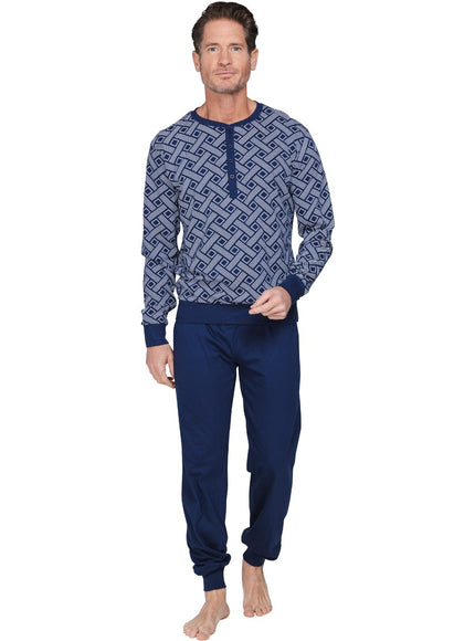 Pastunette for Men heren pyjama 122262-514-1 520 dark blue