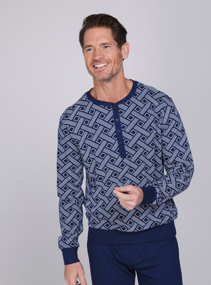 Pastunette for Men heren pyjama 122262-514-1 520 dark blue