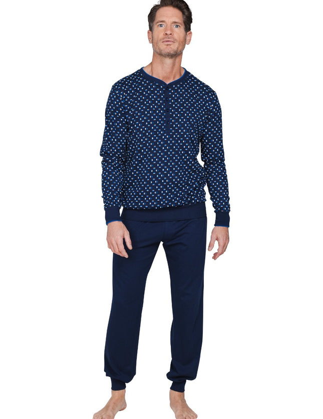 Pastunette for Men heren pyjama 122262-516-1 520 dark blue