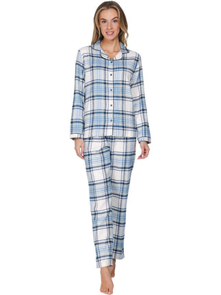 Pastunette Flanellen doorknoop Pyjama 121262-162-1 510 blue