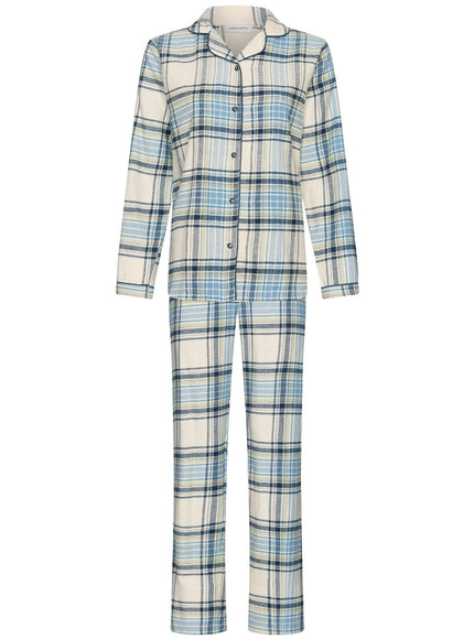 Pastunette Flanellen doorknoop Pyjama 121262-162-1 510 blue