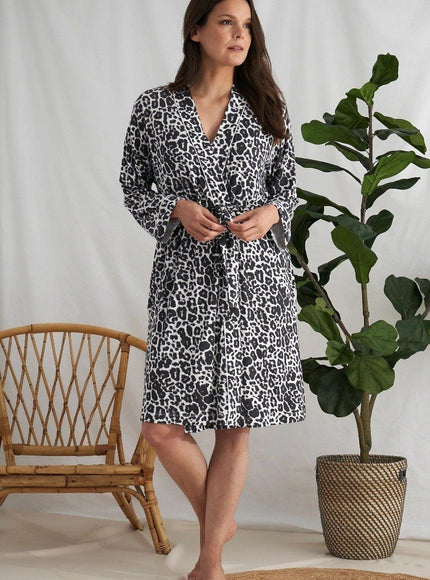 Pretty You London Bamboo Kimono Print luxe Leopa Luxe Leopard
