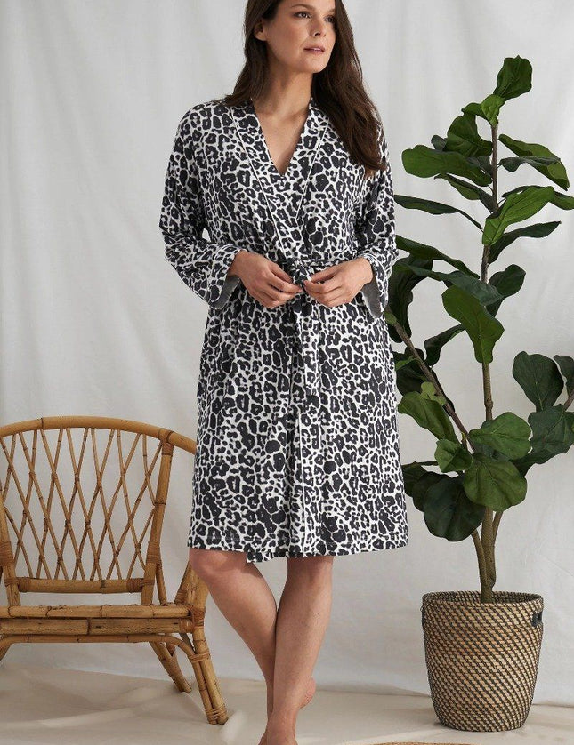 Pretty You London Bamboo Kimono Print luxe Leopa Luxe Leopard