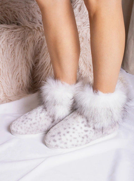 Pretty You London Fern Slof  snow leopa snow leopard