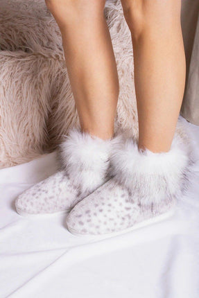 Pretty You London Fern Slof  snow leopa snow leopard