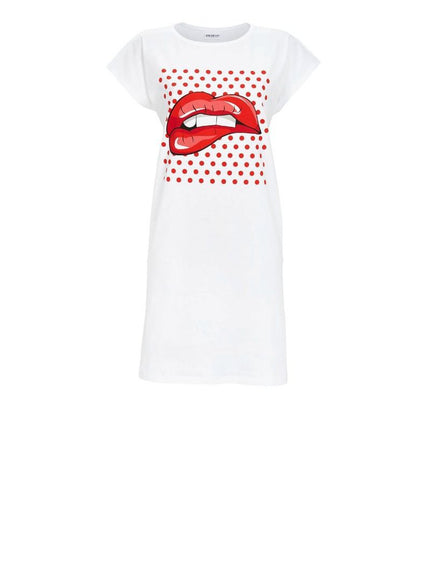 Ringella Nachthemd met korte mouw 5211026 190 weiss-rot – voorkant