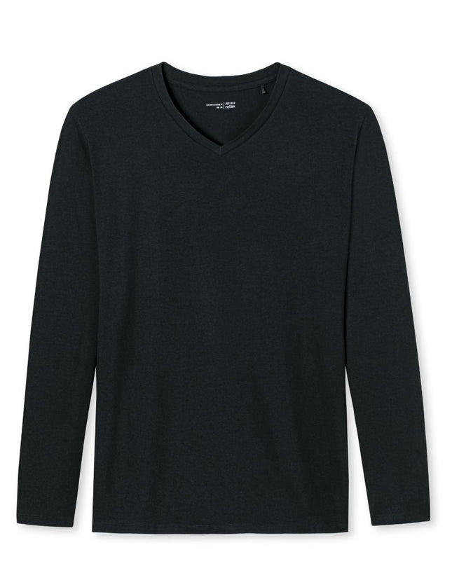 Schiesser 163846 m&r T-shirt 1/1 mouw 0 Zwart – voorkant
