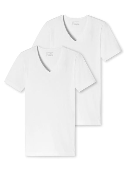 Schiesser 2 pack 95/5 T-Shirt V-hals 173982 – wit