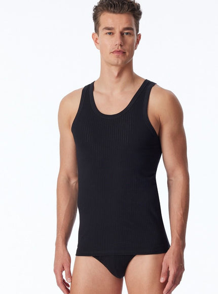 Schiesser Authentic Shirt 2-pack 103401 – Zwart, op model
