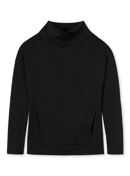 Schiesser dames Lounge shirt lange mouw 175515 000 zwart – voorkant
