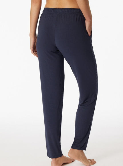 Schiesser Dames Mix en Relax lange broek 175480 800 blau – op model